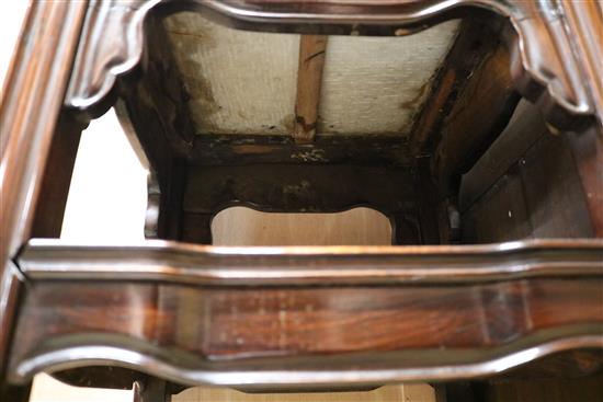 A Chinese rosewood and dreamstone marble two tier table, 19th century W.42cm